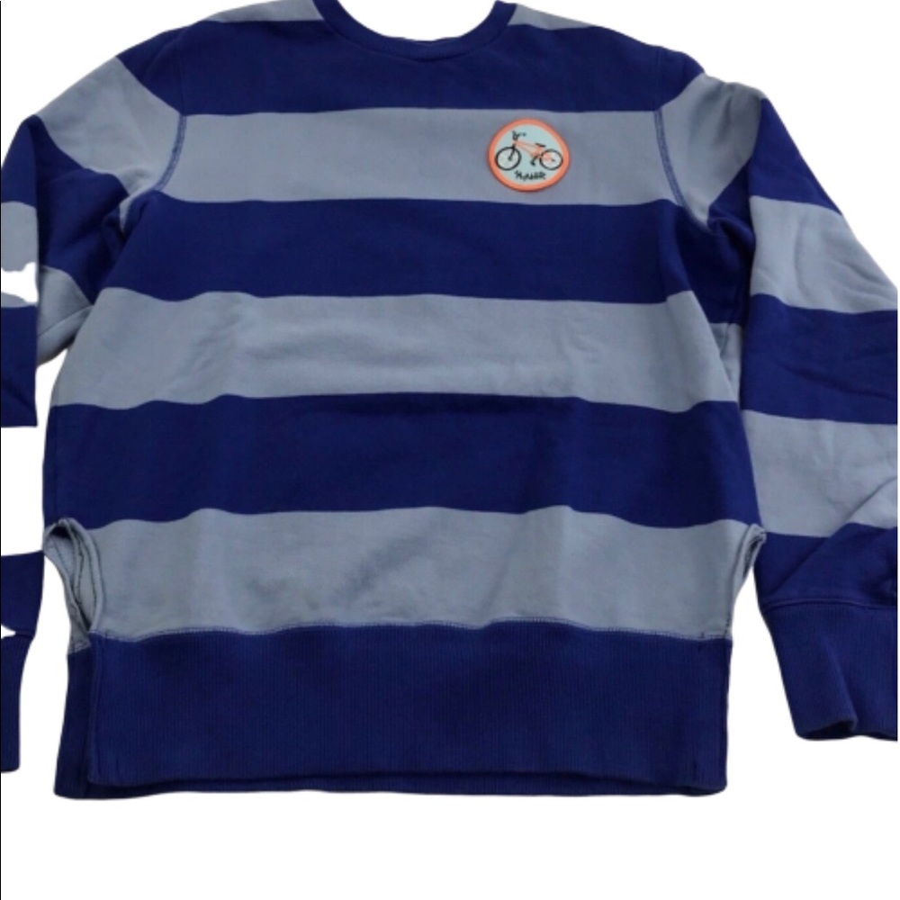 Nike Slater Bike Bicycle Striped Blue Sweatshirt‎ m